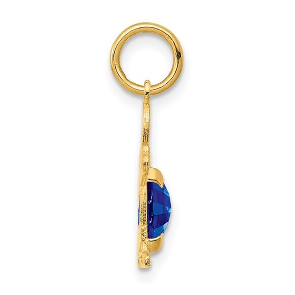 Kazi Luxury 14k Yellow Gold Boy 6x4 Oval Genuine Sapphire-September